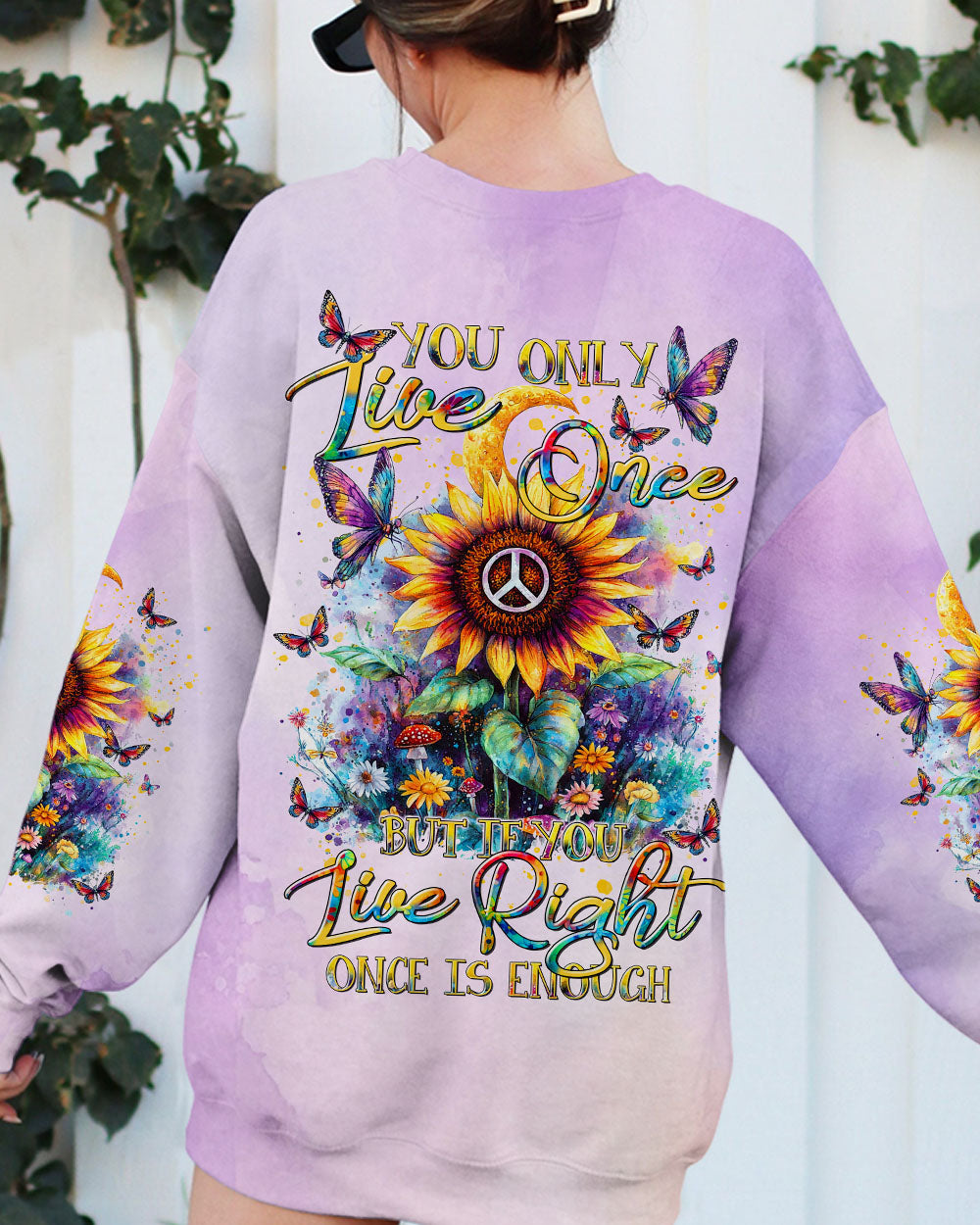 YOU ONLY LIVE ONCE SUNFLOWER ALL OVER PRINT - TLTR1508245