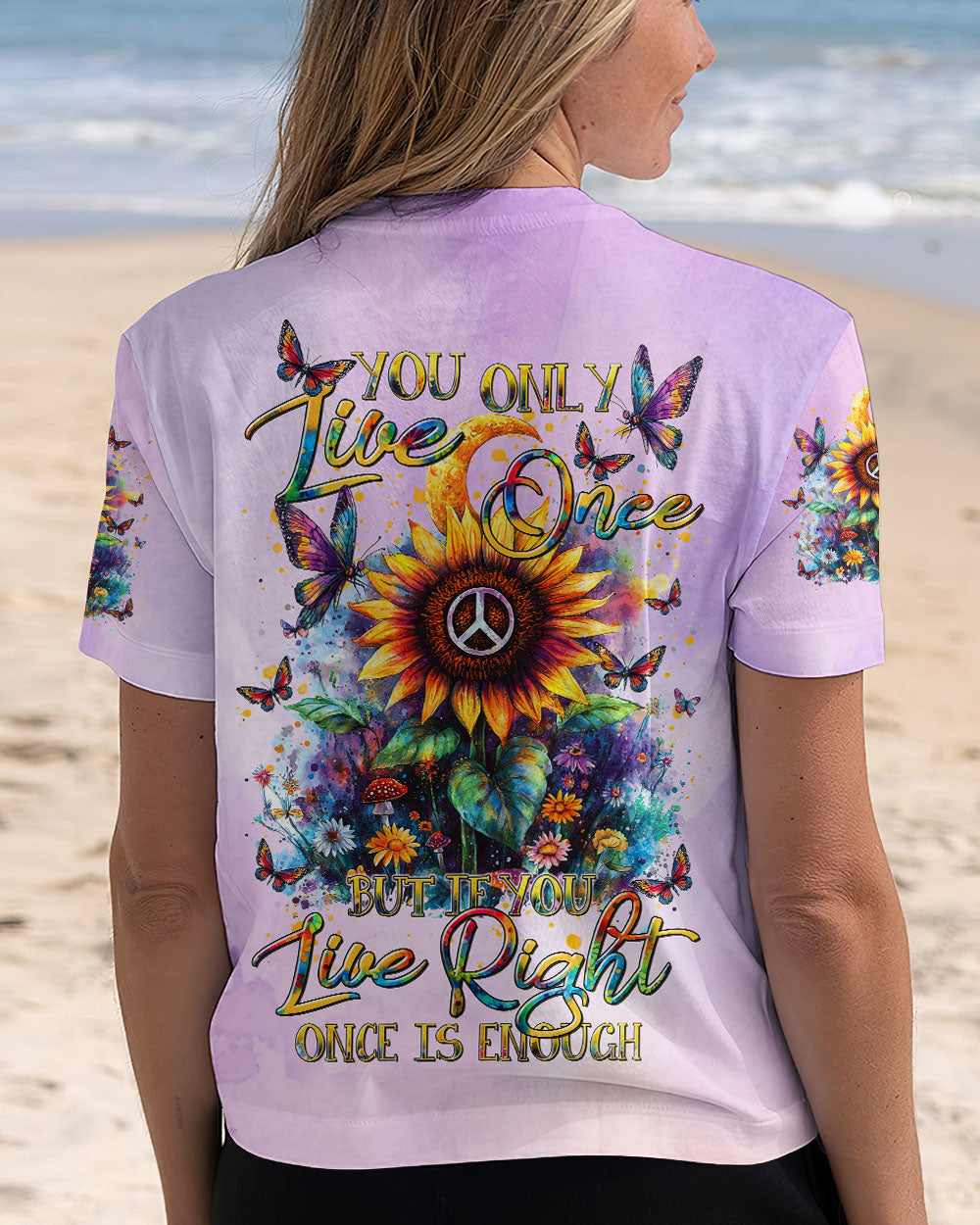 YOU ONLY LIVE ONCE SUNFLOWER ALL OVER PRINT - TLTR1508245