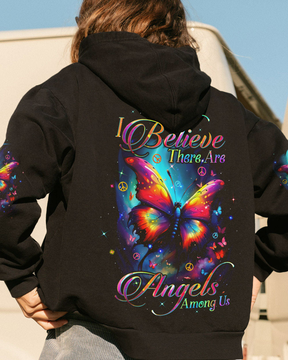 I BELIEVE THERE ARE ANGELS AMONG US BUTTERFLY ALL OVER PRINT - TLTW1602241