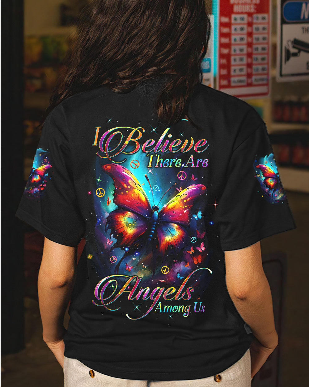 I BELIEVE THERE ARE ANGELS AMONG US BUTTERFLY ALL OVER PRINT - TLTW1602241