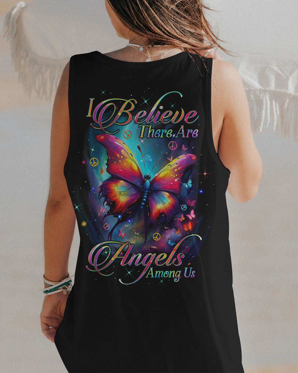 I BELIEVE THERE ARE ANGELS AMONG US BUTTERFLY ALL OVER PRINT - TLTW1602241