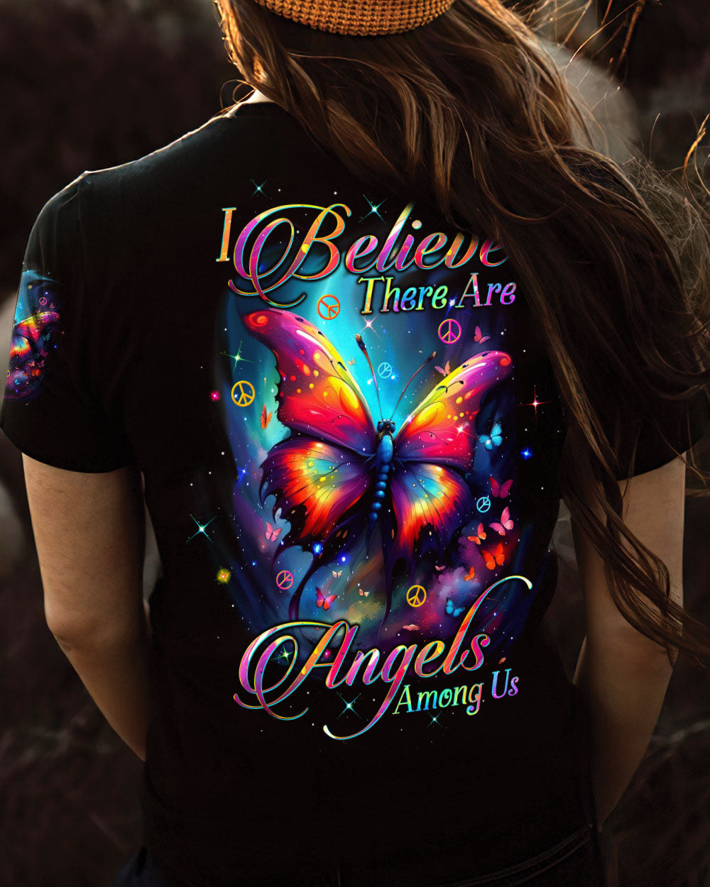 I BELIEVE THERE ARE ANGELS AMONG US BUTTERFLY ALL OVER PRINT - TLTW1602241