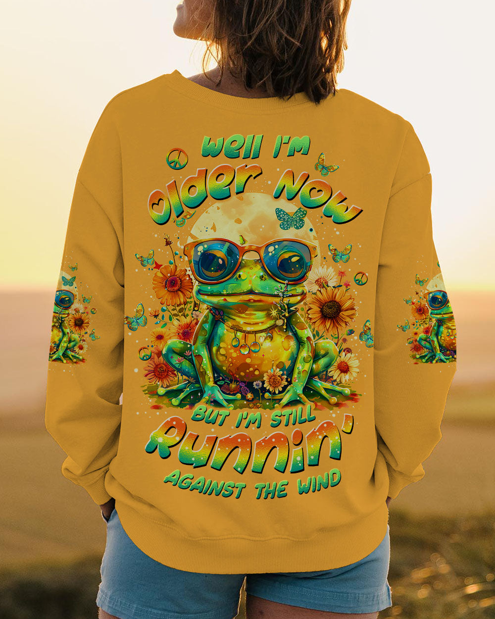 RUNNING AGAINST THE WIND FROG ALL OVER PRINT - TLTW1609243