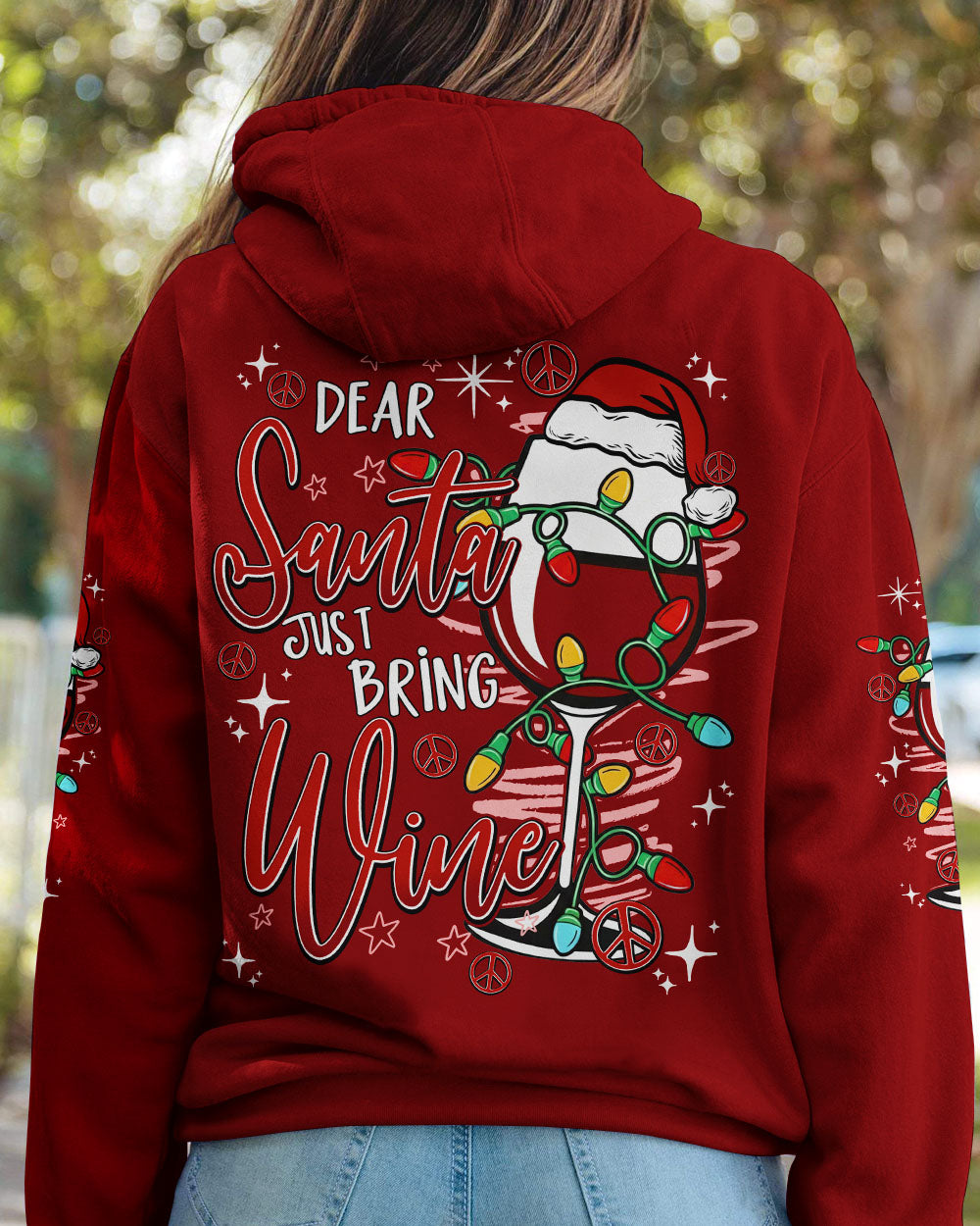 DEAR SANTA JUST BRING WINE CHRISTMAS ALL OVER PRINT - TY1711251