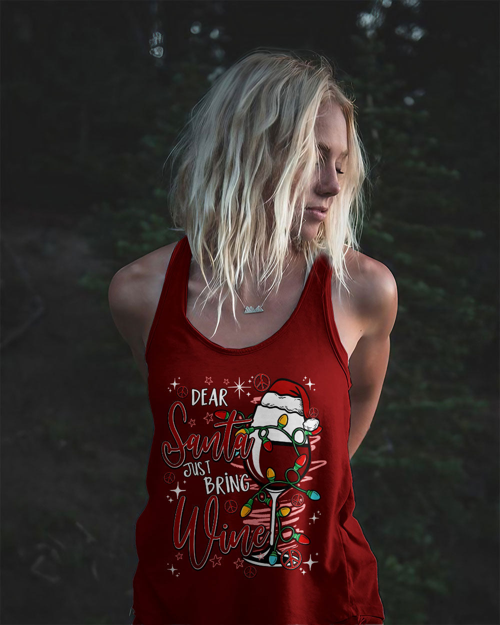DEAR SANTA JUST BRING WINE CHRISTMAS ALL OVER PRINT - TY1711251