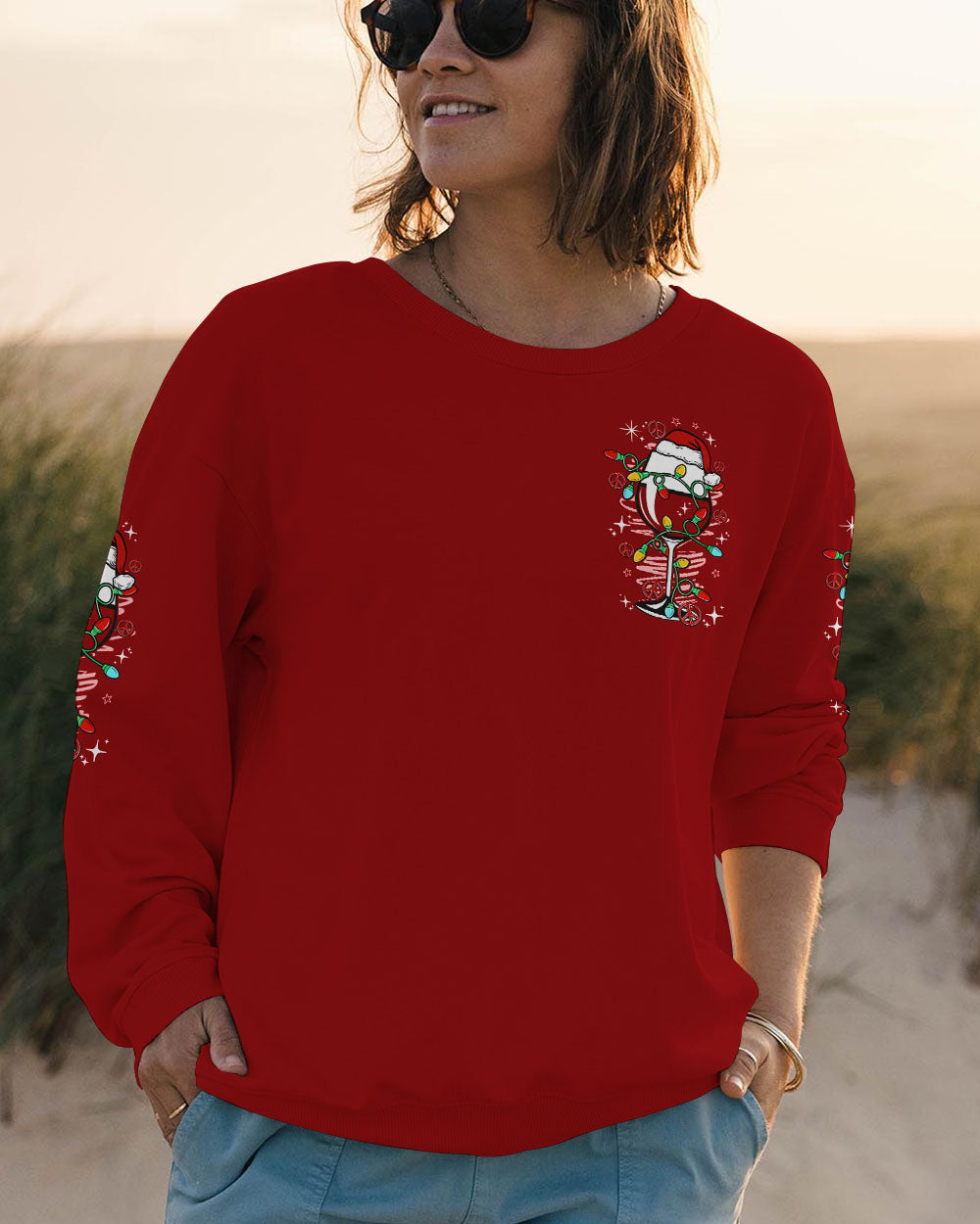 DEAR SANTA JUST BRING WINE CHRISTMAS ALL OVER PRINT - TY1711251