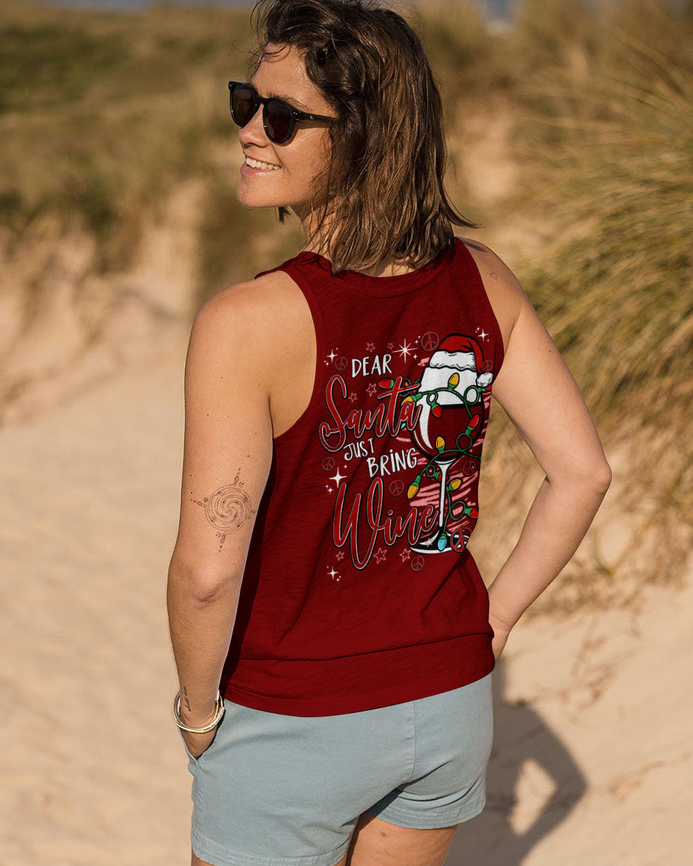 DEAR SANTA JUST BRING WINE CHRISTMAS ALL OVER PRINT - TY1711251