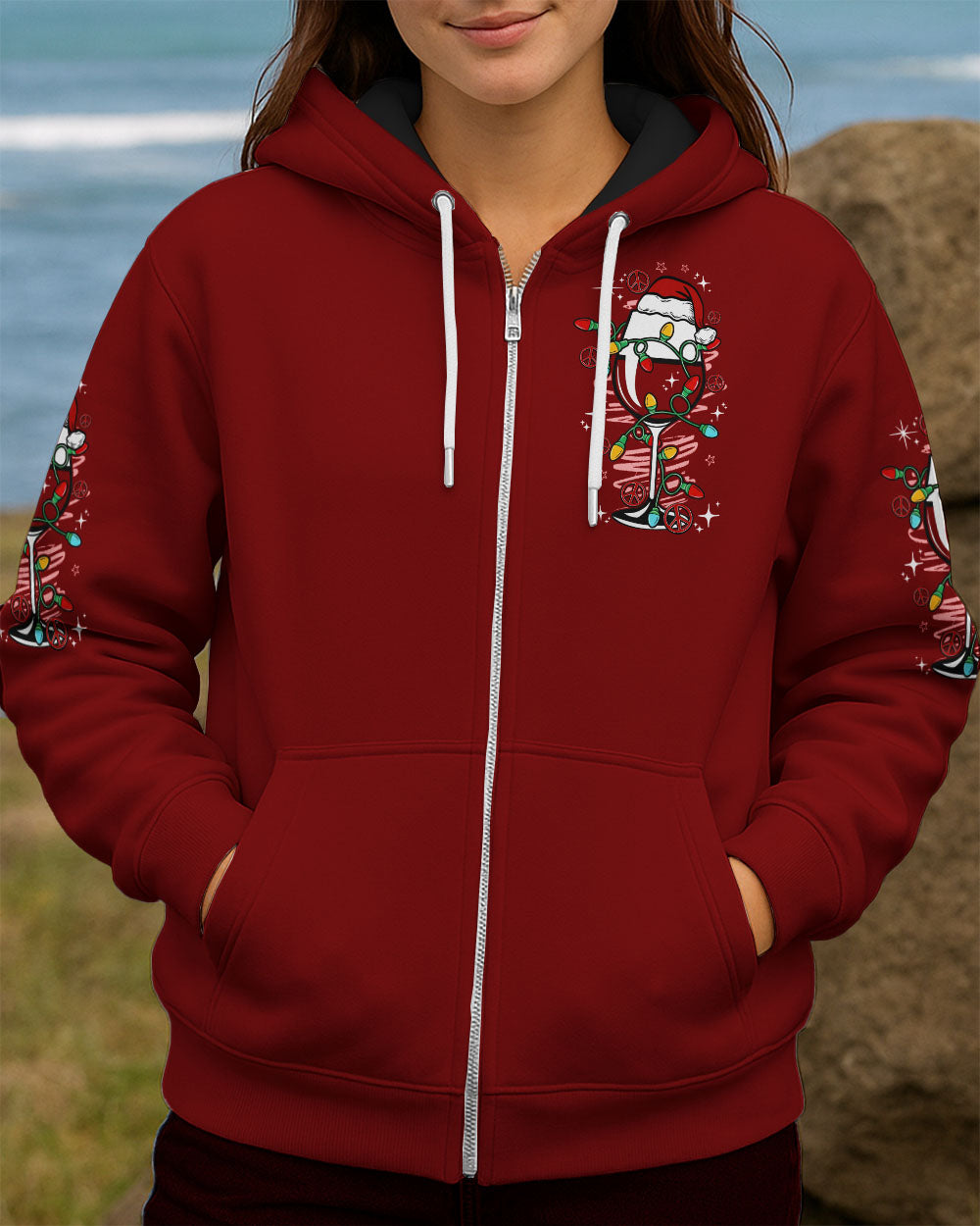 DEAR SANTA JUST BRING WINE CHRISTMAS ALL OVER PRINT - TY1711251