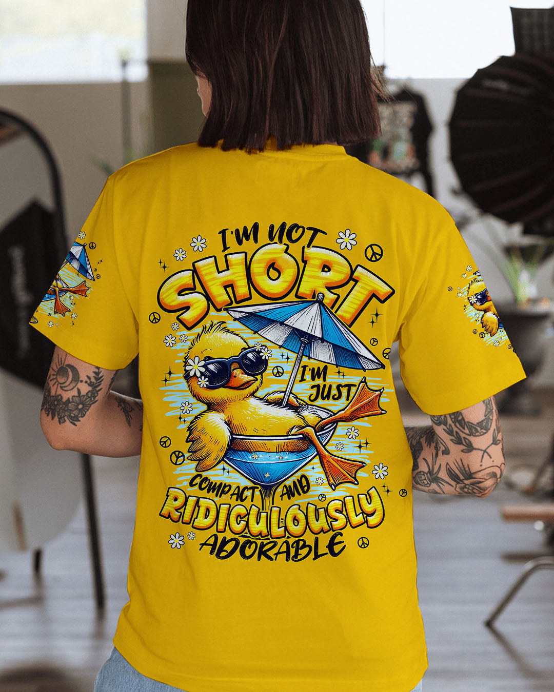 I'M NOT SHORT HIPPIE DUCK ALL OVER PRINT - TYPQ1108252