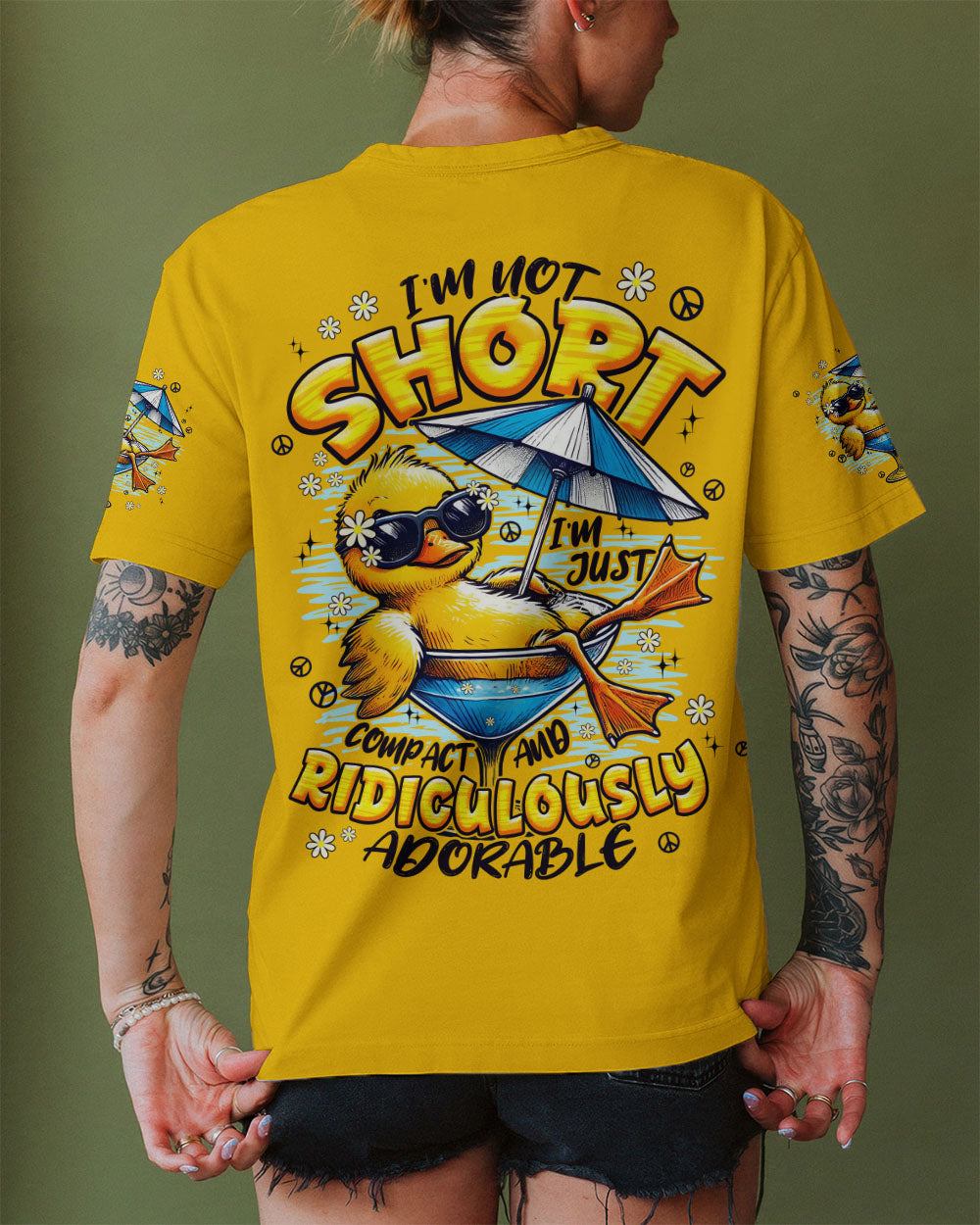 I'M NOT SHORT HIPPIE DUCK ALL OVER PRINT - TYPQ1108252