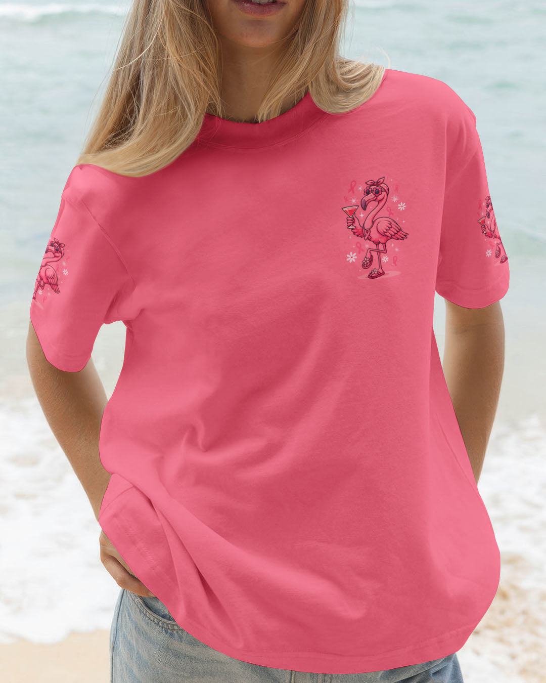 PRETTY IN PINK BREAST CANCER FLAMINGO ALL OVER PRINT - TYQY0908251