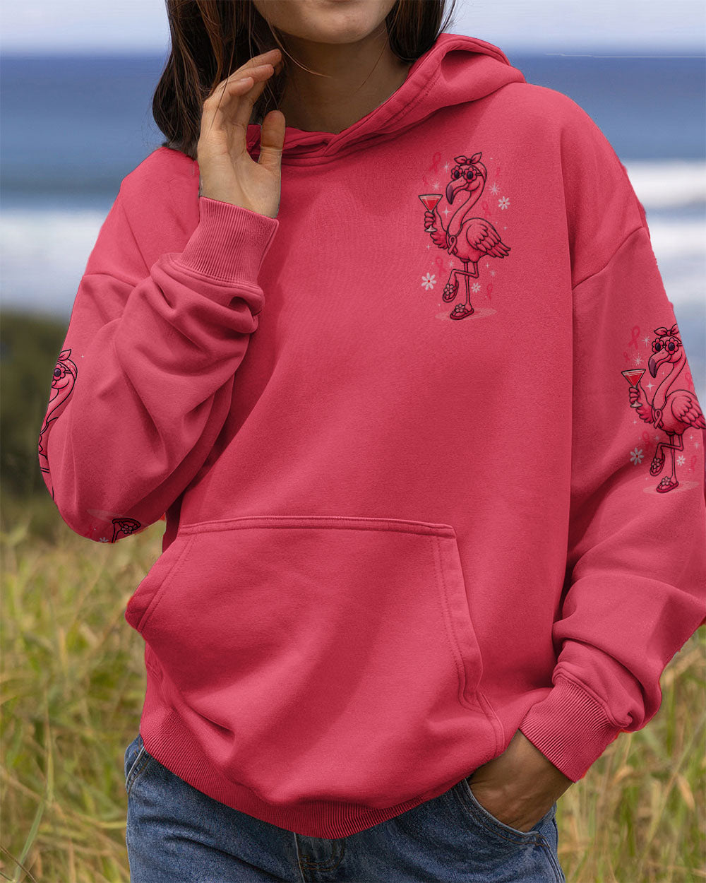 PRETTY IN PINK BREAST CANCER FLAMINGO ALL OVER PRINT - TYQY0908251