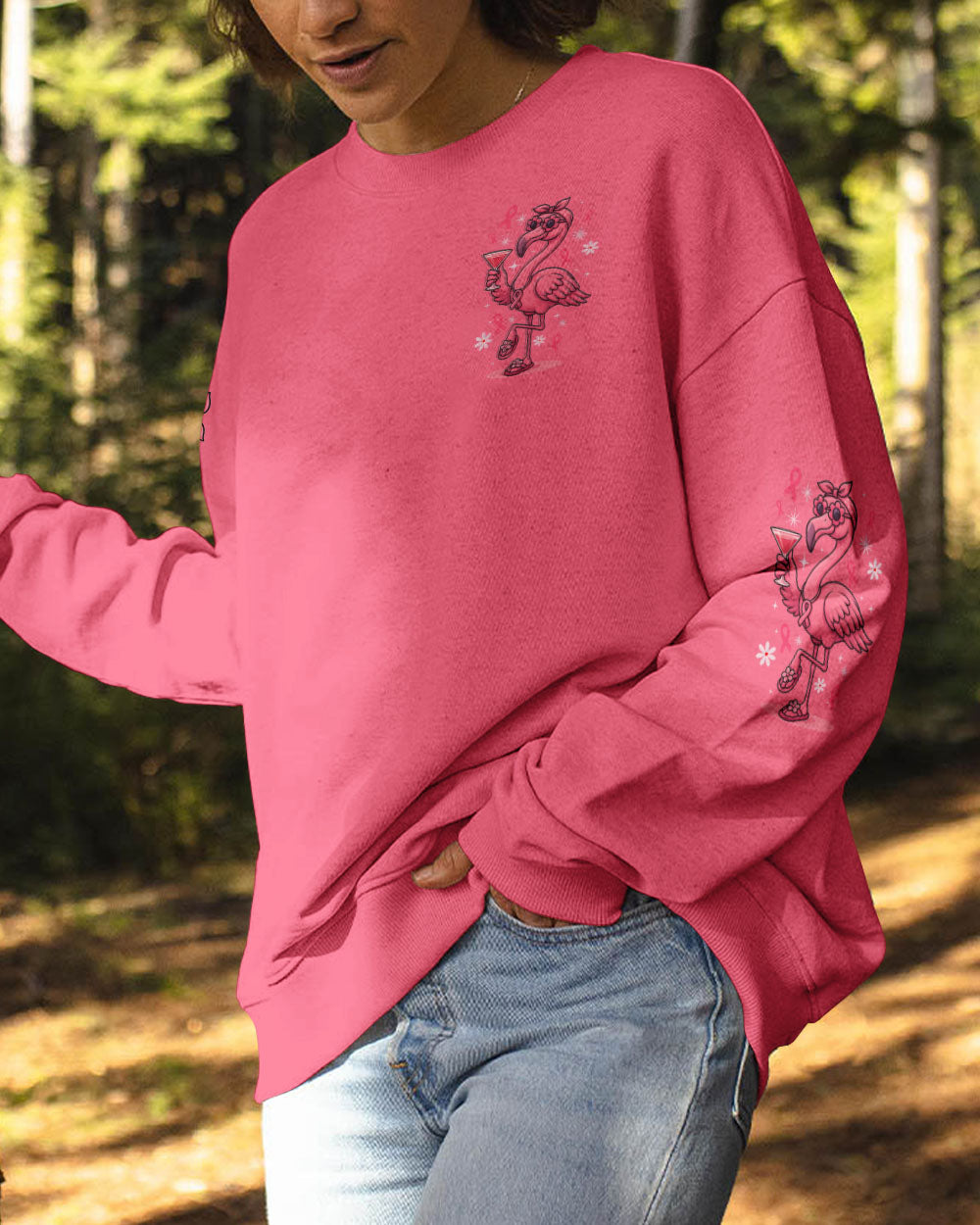 PRETTY IN PINK BREAST CANCER FLAMINGO ALL OVER PRINT - TYQY0908251