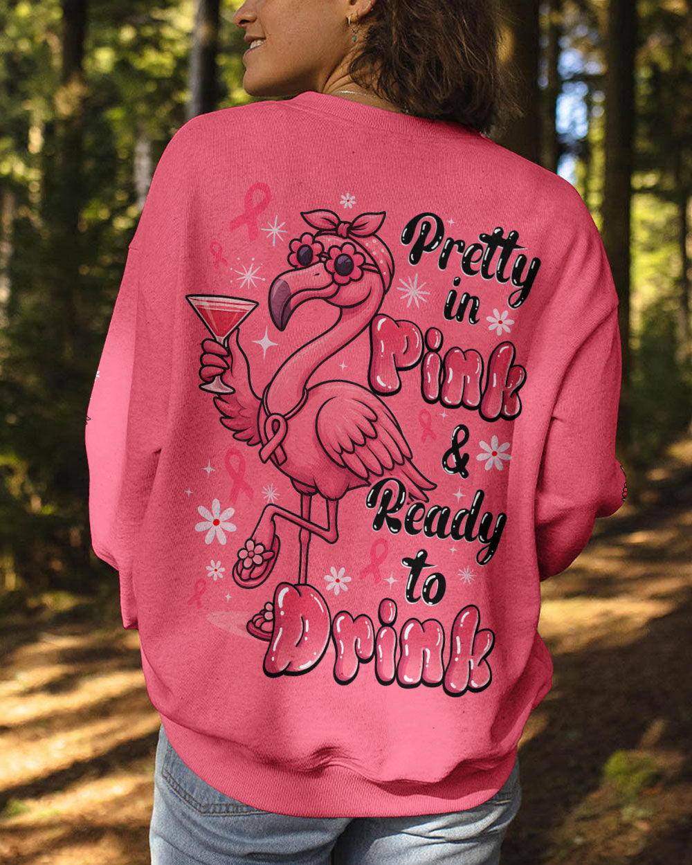 PRETTY IN PINK BREAST CANCER FLAMINGO ALL OVER PRINT - TYQY0908251