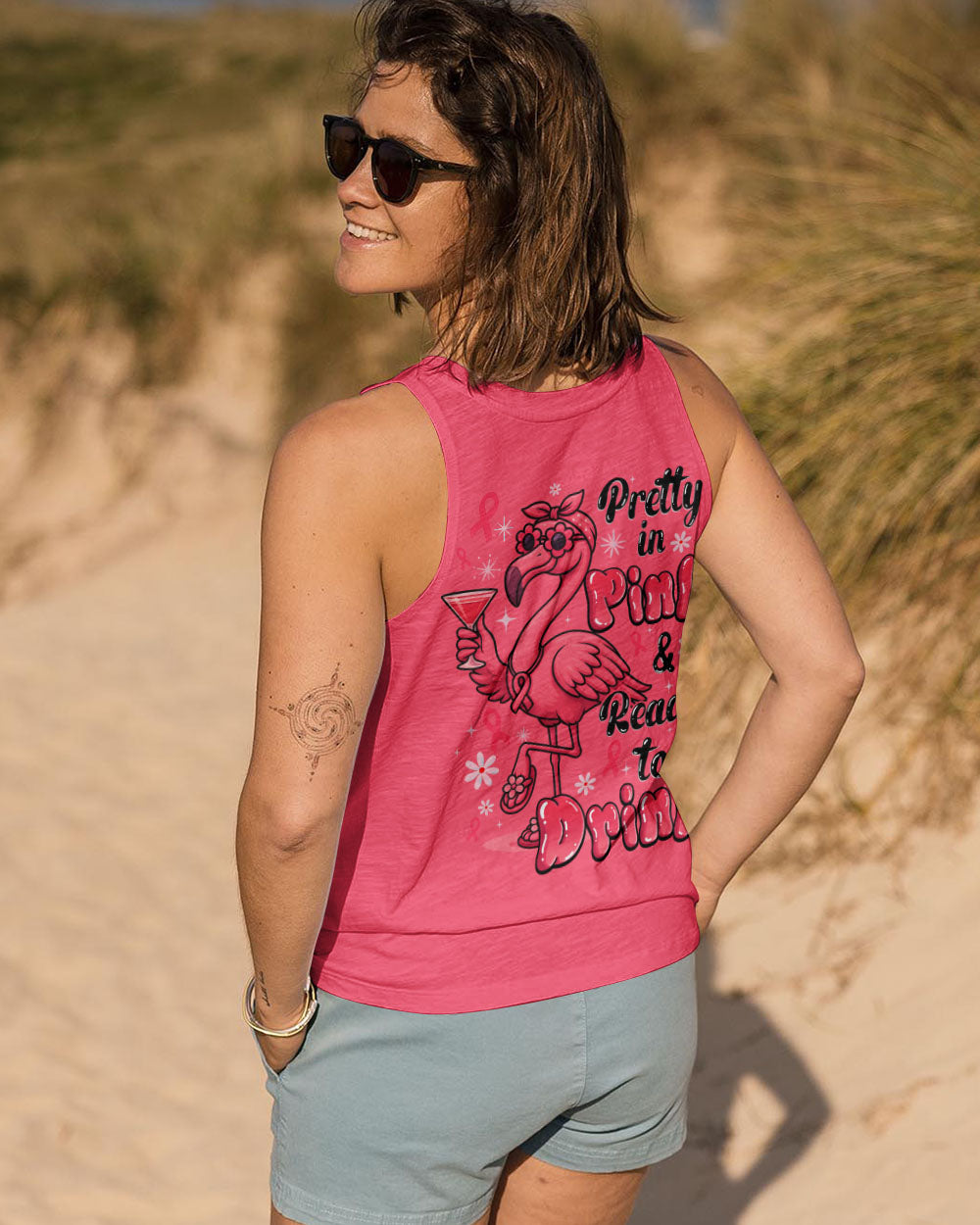 PRETTY IN PINK BREAST CANCER FLAMINGO ALL OVER PRINT - TYQY0908251