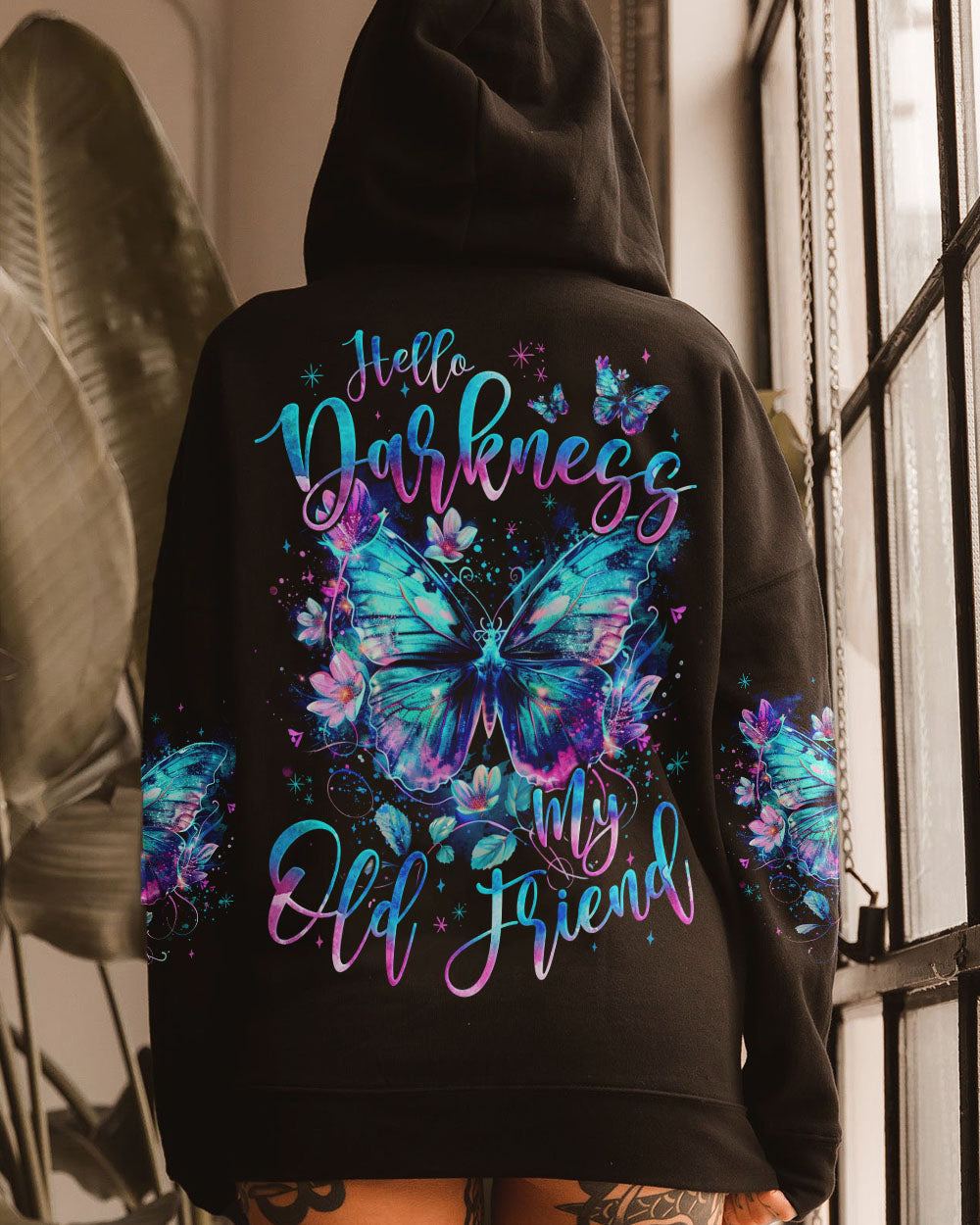 HELLO DARKNESS MY OLD FRIEND BUTTERFLY ALL OVER PRINT - TYQY1004242