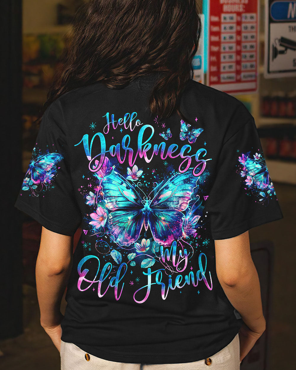 HELLO DARKNESS MY OLD FRIEND BUTTERFLY ALL OVER PRINT - TYQY1004242