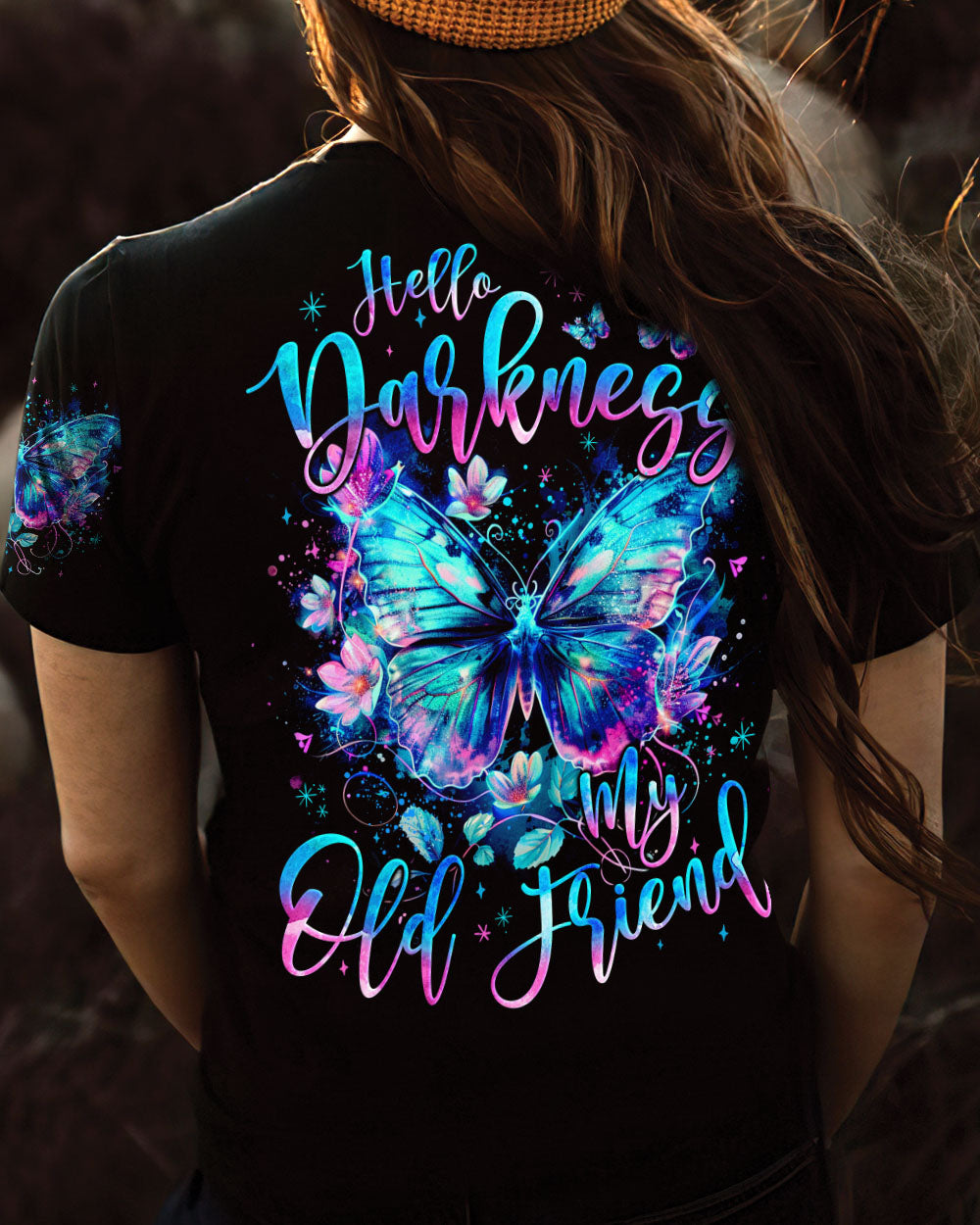 HELLO DARKNESS MY OLD FRIEND BUTTERFLY ALL OVER PRINT - TYQY1004242