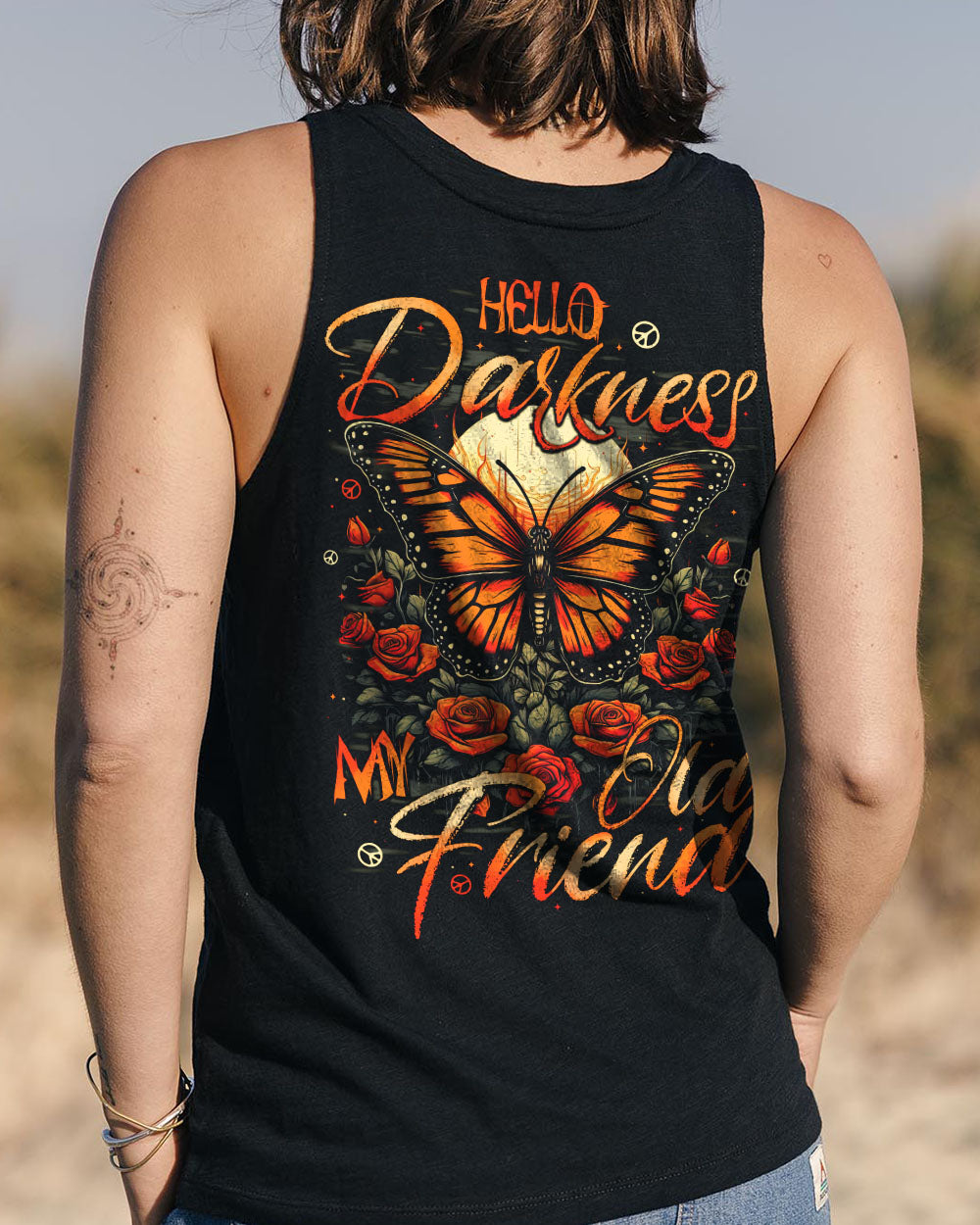 HELLO DARKNESS MY OLD FRIEND BUTTERFLY ALL OVER PRINT - TYTD0710251