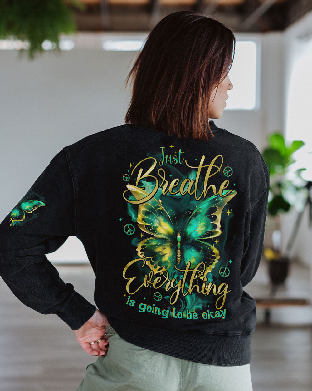 JUST BREATHE BUTTERFLY ALL OVER PRINT - TYTD2001252