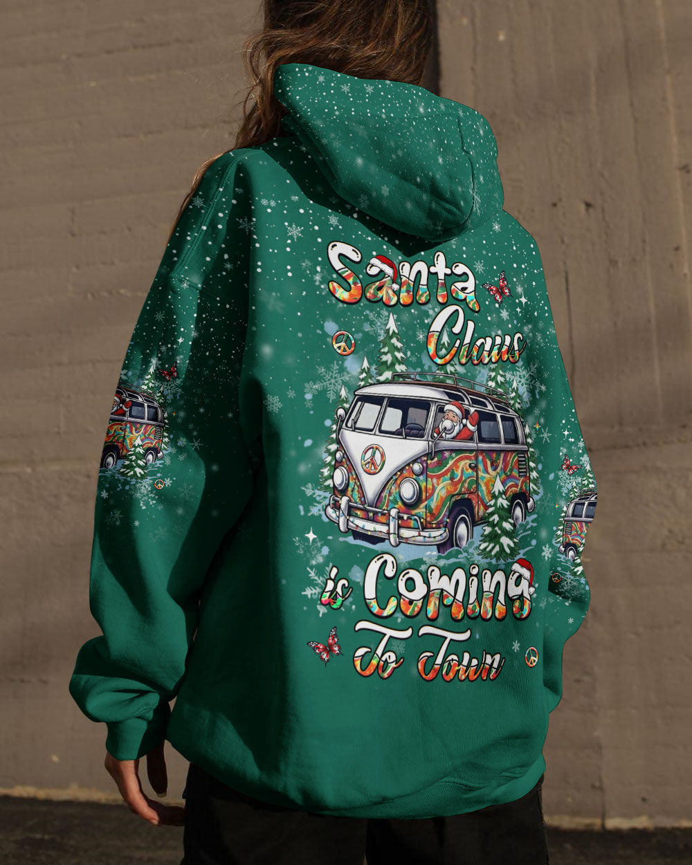 SANTA CLAUS IS COMING CHRISTMAS ALL OVER PRINT - YHHG1411251