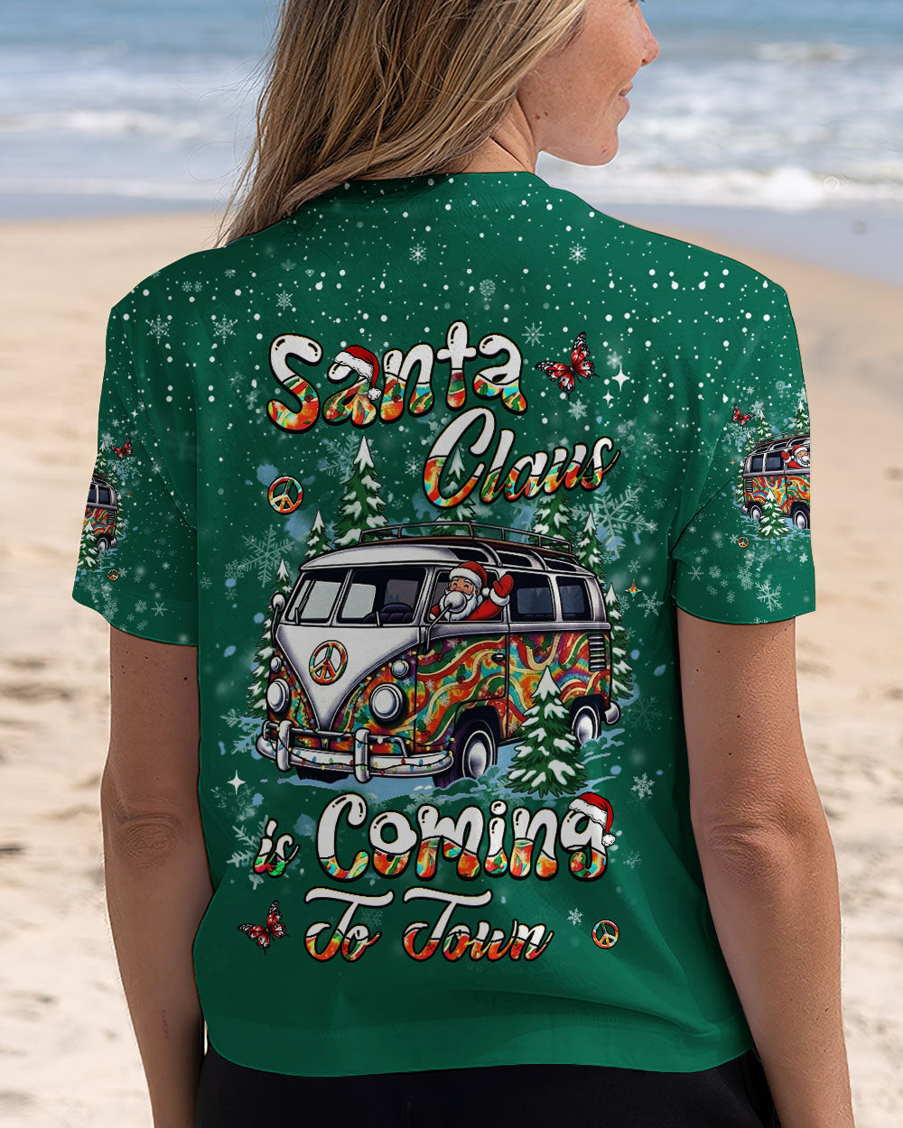 SANTA CLAUS IS COMING CHRISTMAS ALL OVER PRINT - YHHG1411251