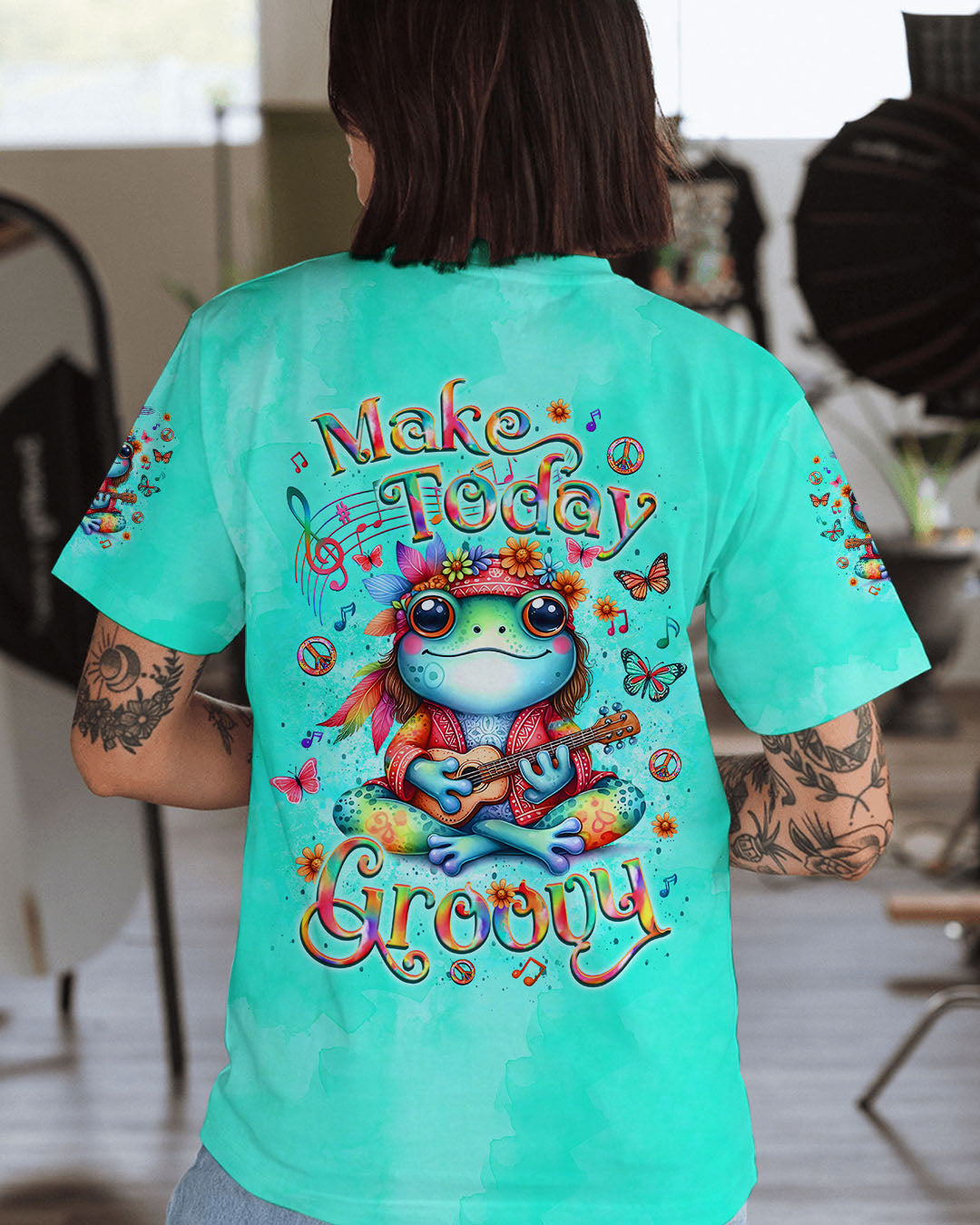 MAKE TODAY GROOVY FROG ALL OVER PRINT - YHLT2409253