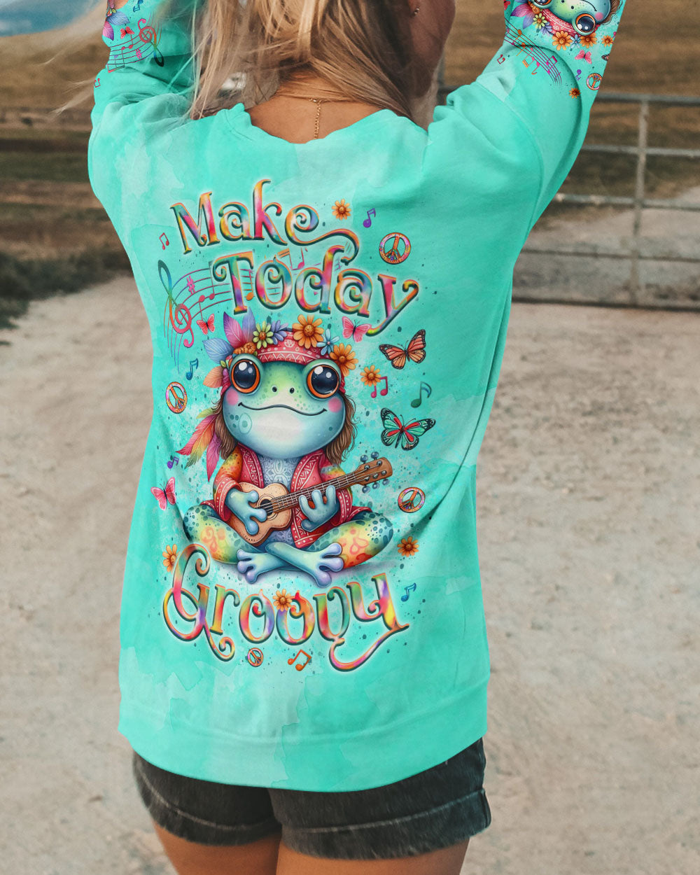 MAKE TODAY GROOVY FROG ALL OVER PRINT - YHLT2409253
