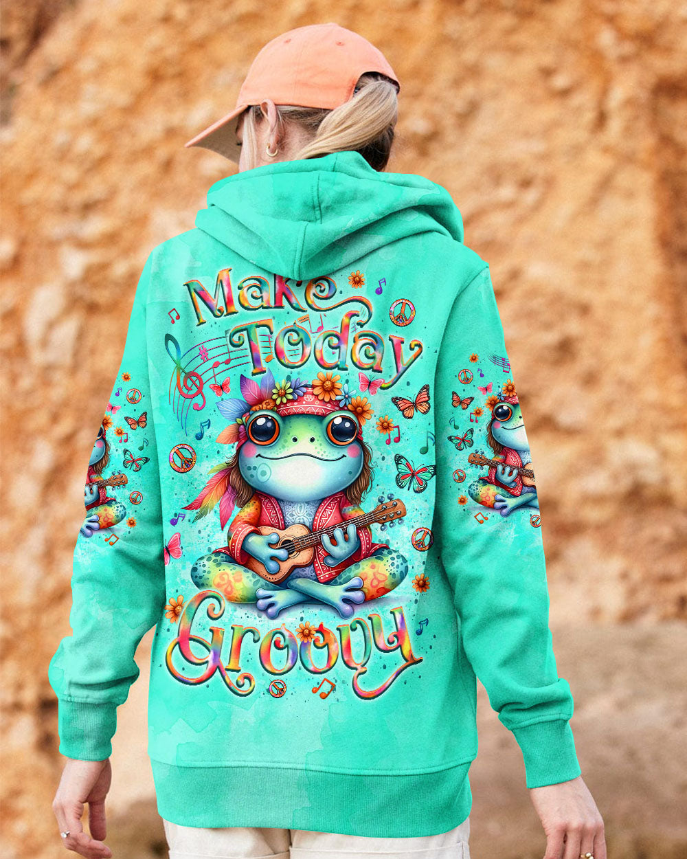 MAKE TODAY GROOVY FROG ALL OVER PRINT - YHLT2409253