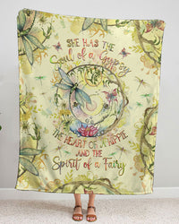 SPIRIT OF A FAIRY DRAGONFLY WOVEN AND FLEECE BLANKET - YHHG2308234