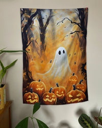 GHOST JACK O'LANTERN HALLOWEEN TAPESTRY - YHHG0908231