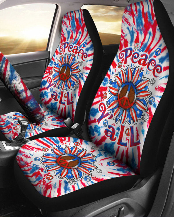 PEACE Y'ALL SUNFLOWER AMERICA TIE DYE AUTOMOTIVE - TLTW2306235