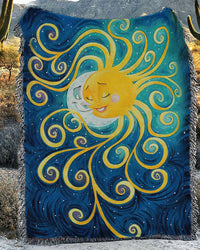 SUN AND MOON WOVEN AND FLEECE BLANKET - YHLN1208234