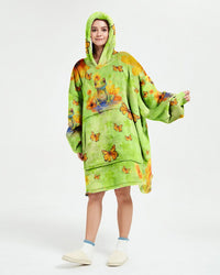 BE YOU THE WORLD WILL ADJUST FROG SHERPA BLANKET HOODIE - TLNO3110236