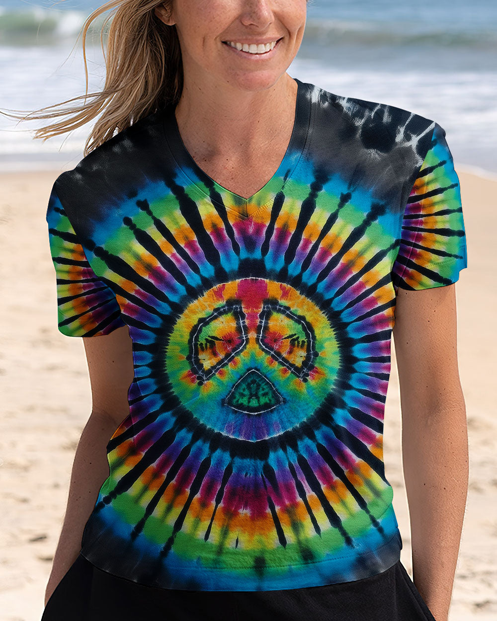RAINBOW PEACE TIE DYE ALL OVER PRINT - KMTM05112510