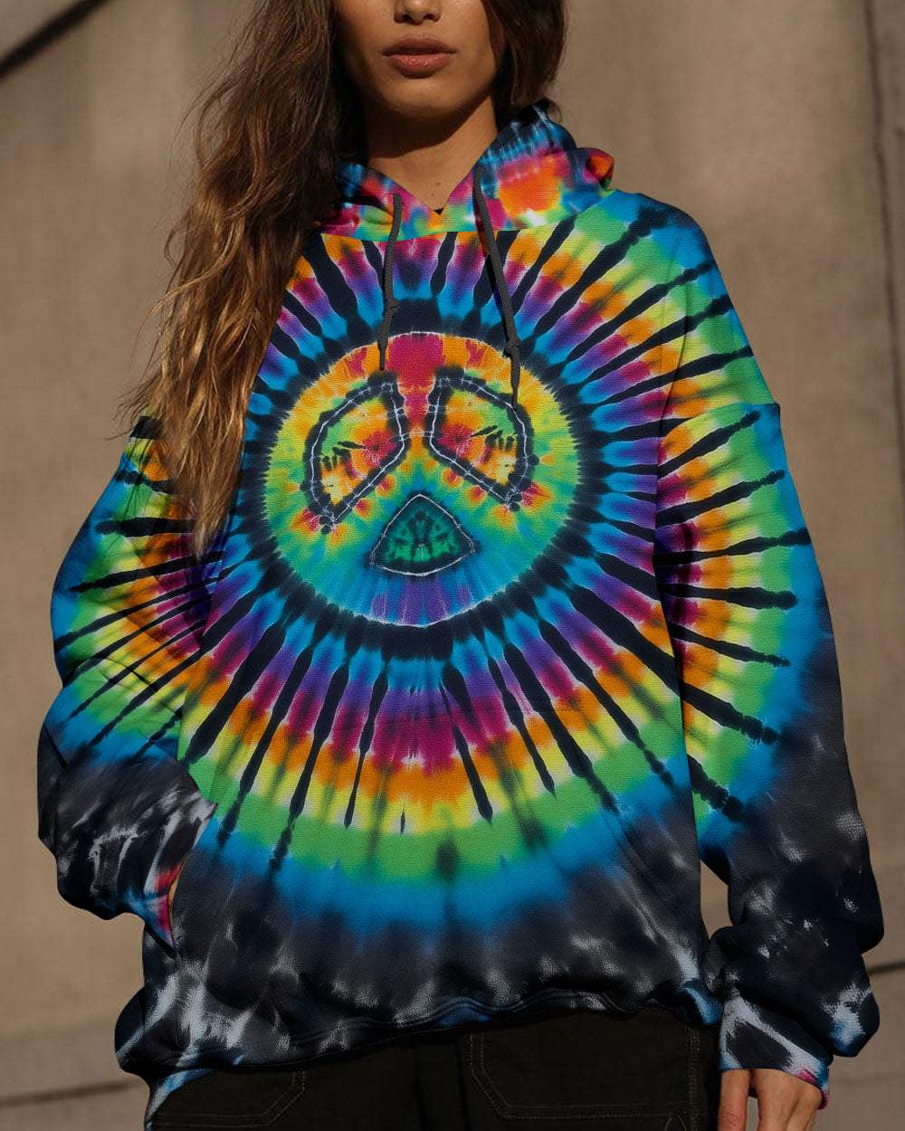 RAINBOW PEACE TIE DYE ALL OVER PRINT - KMTM05112510
