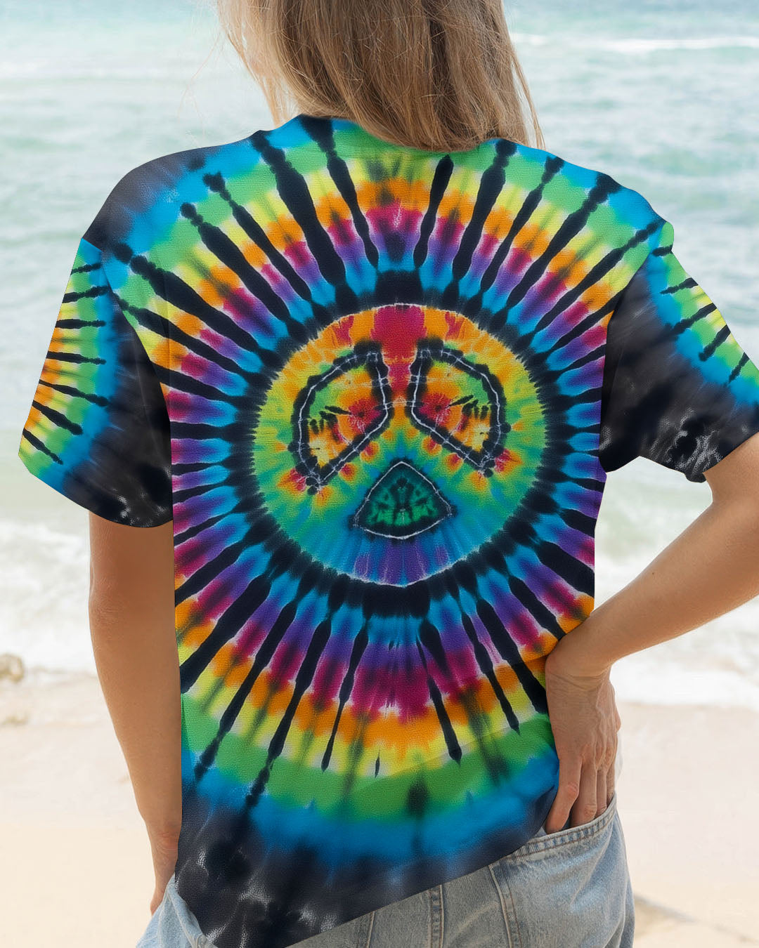 RAINBOW PEACE TIE DYE ALL OVER PRINT - KMTM05112510