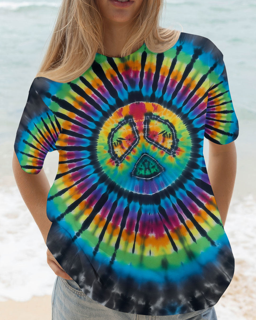 RAINBOW PEACE TIE DYE ALL OVER PRINT - KMTM05112510