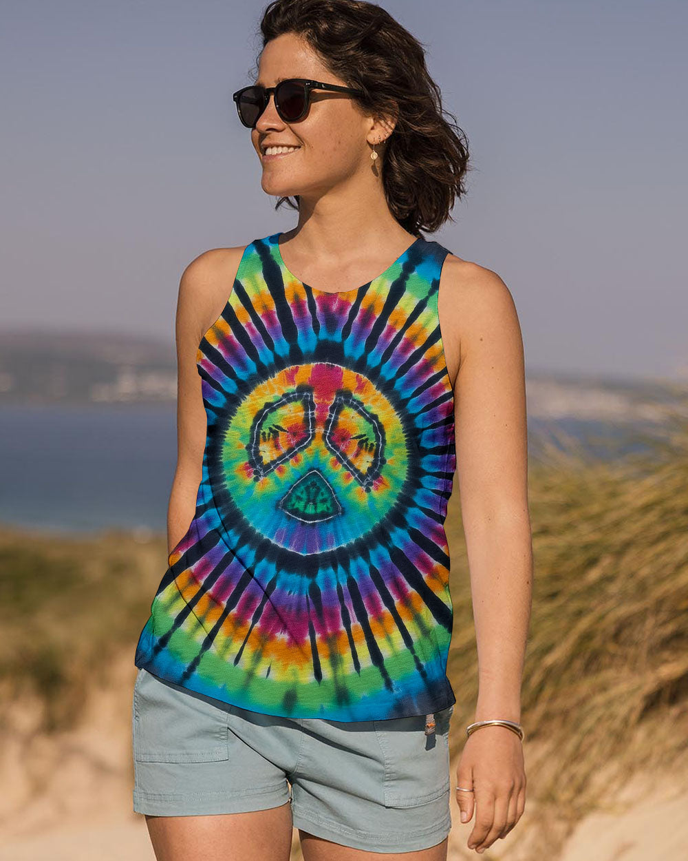 RAINBOW PEACE TIE DYE ALL OVER PRINT - KMTM05112510