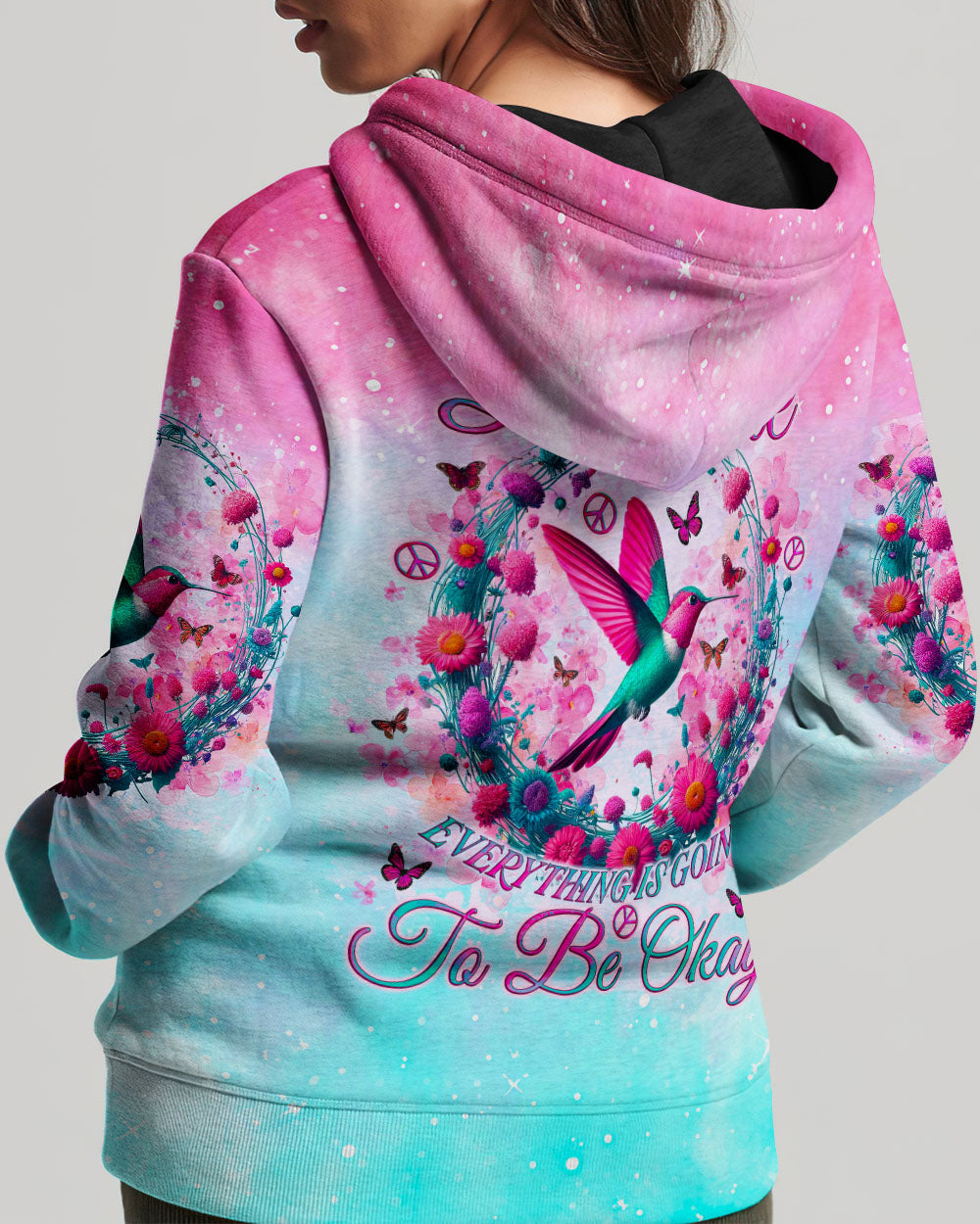 JUST BREATHE HUMMINGBIRD ALL OVER PRINT - TLNO0605244