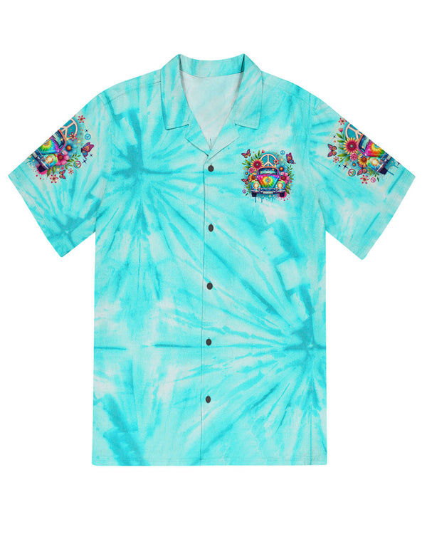 RUNNING AGAINST THE WIND CAR TIE DYE HAWAIIAN SHIRT - TLNO1804252