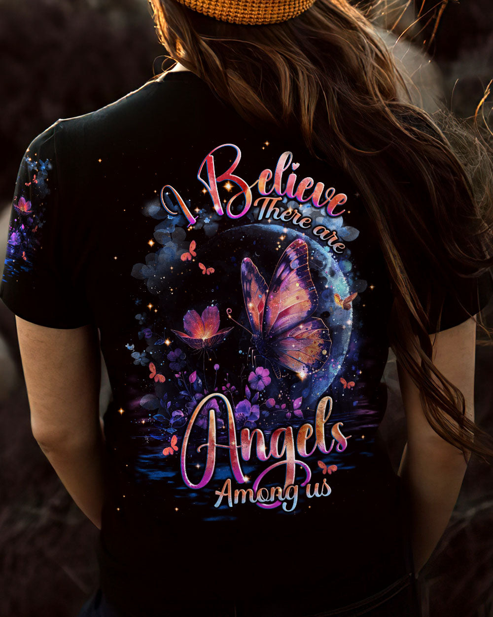 I BELIEVE THERE ARE ANGELS AMONG US BUTTERFLY ALL OVER PRINT - TLNT1903244