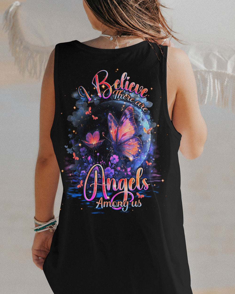 I BELIEVE THERE ARE ANGELS AMONG US BUTTERFLY ALL OVER PRINT - TLNT1903244