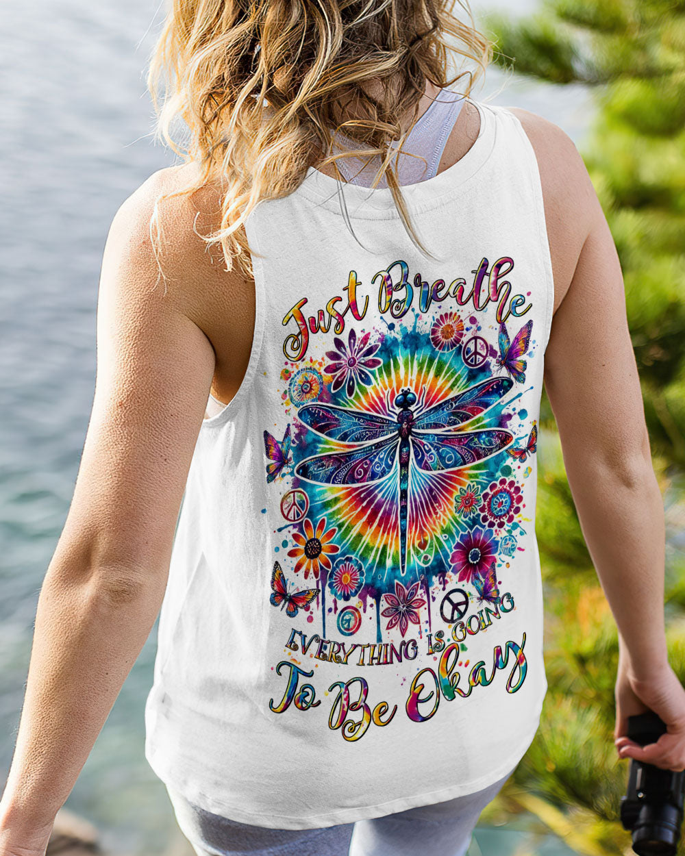 JUST BREATHE DRAGONFLY TIE DYE ALL OVER PRINT - TLTR0509242