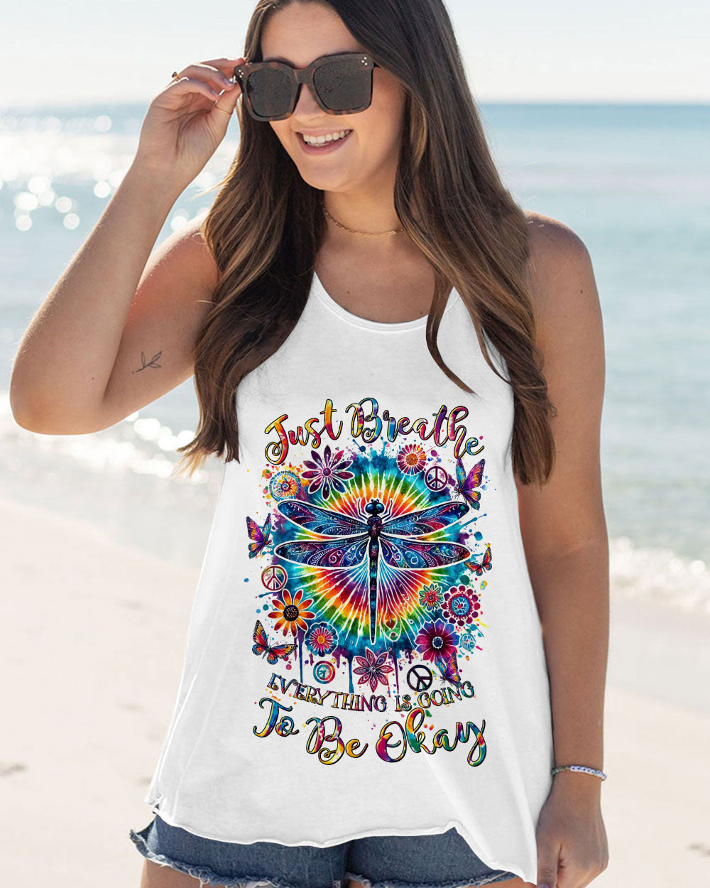 JUST BREATHE DRAGONFLY TIE DYE ALL OVER PRINT - TLTR0509242