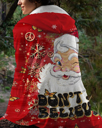 DON'T STOP BELIEVING CHRISTMAS SHERPA BLANKET HOODIE   - TLTR0811245