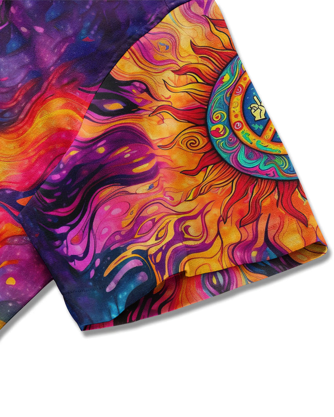PEACE SYMBOL HIPPIE SUN COLORFUL HAWAIIAN SHIRT - TLTR2703254