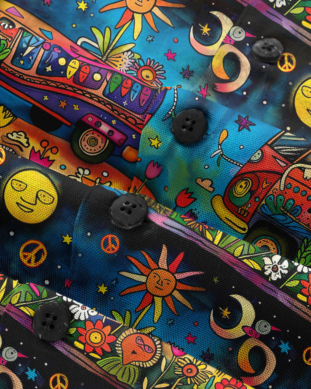 HIPPIE BUS FLOWER HAWAIIAN SHIRT - TLTW0904251