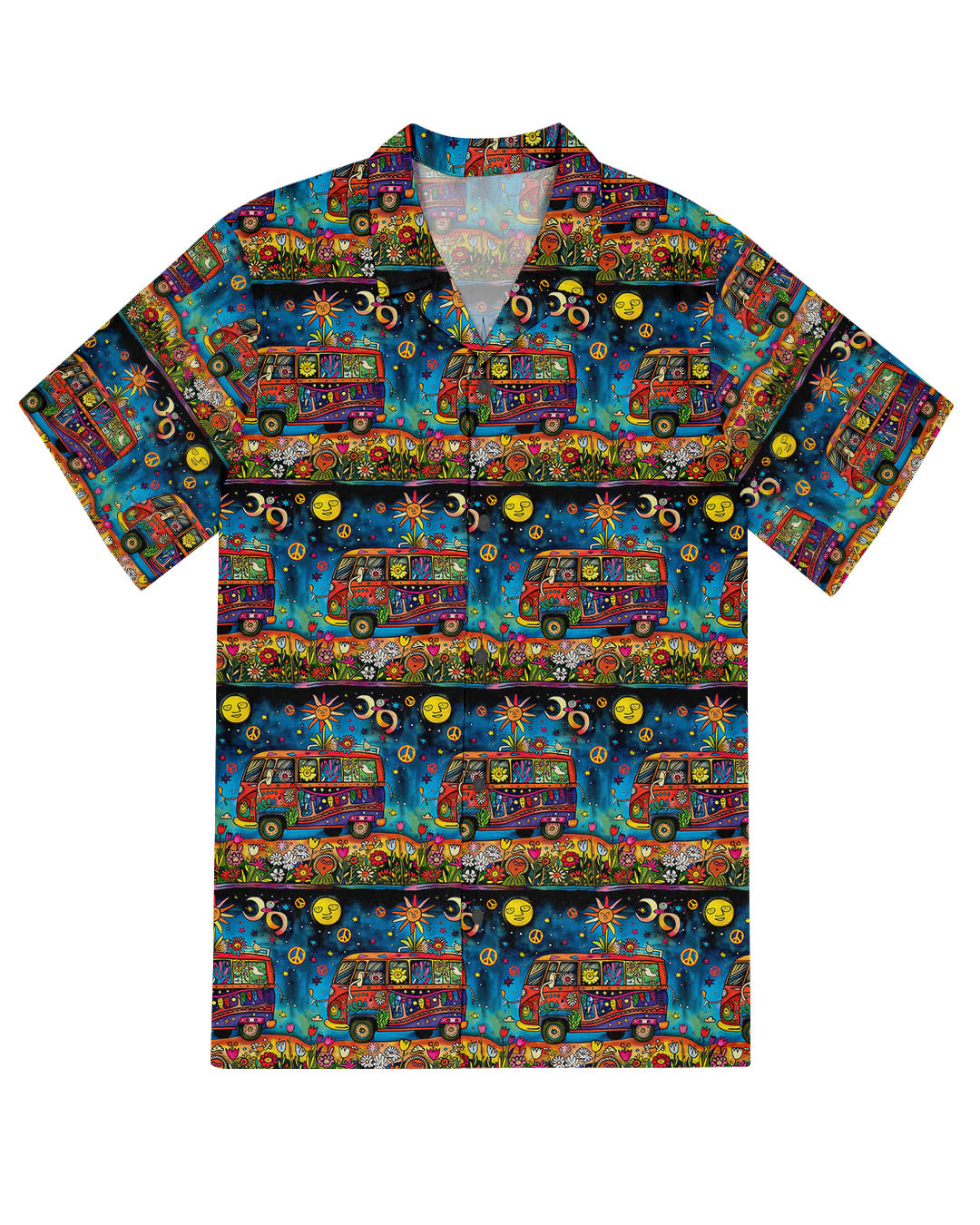 HIPPIE BUS FLOWER HAWAIIAN SHIRT - TLTW0904251