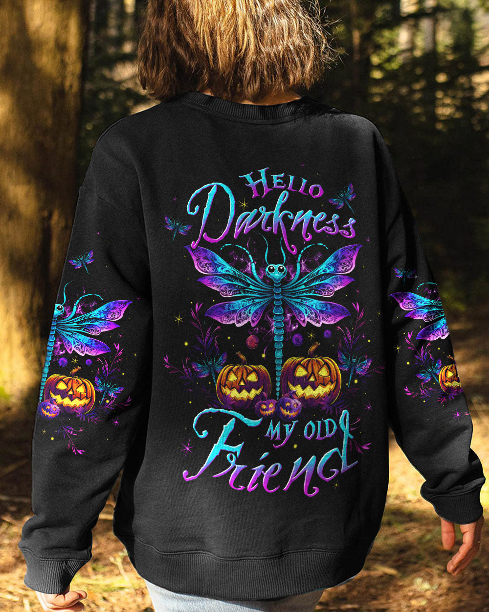 HELLO DARKNESS MY OLD FRIEND DRAGONFLY HALLOWEEN ALL OVER PRINT - TLTW1508232